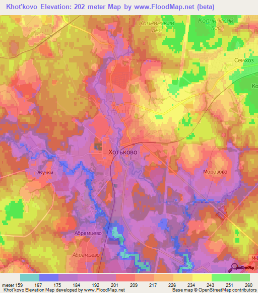 Khot'kovo,Russia Elevation Map