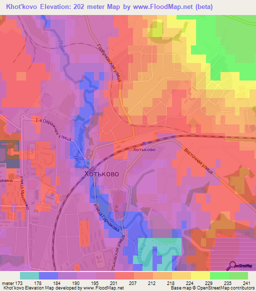 Khot'kovo,Russia Elevation Map