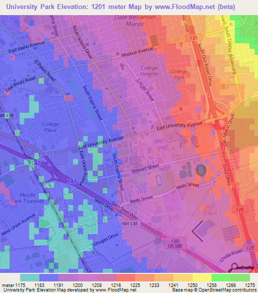 University Park,US Elevation Map