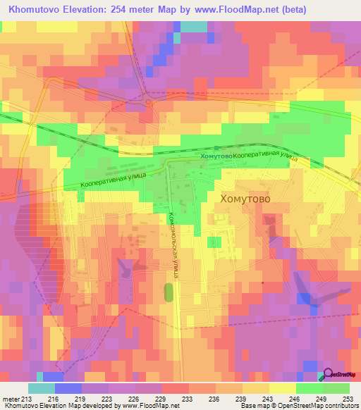 Khomutovo,Russia Elevation Map