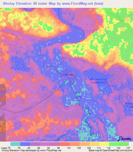 Kholuy,Russia Elevation Map