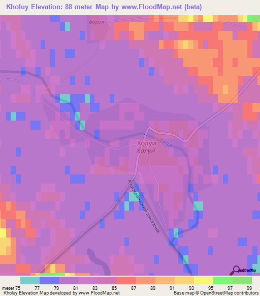 Kholuy,Russia Elevation Map