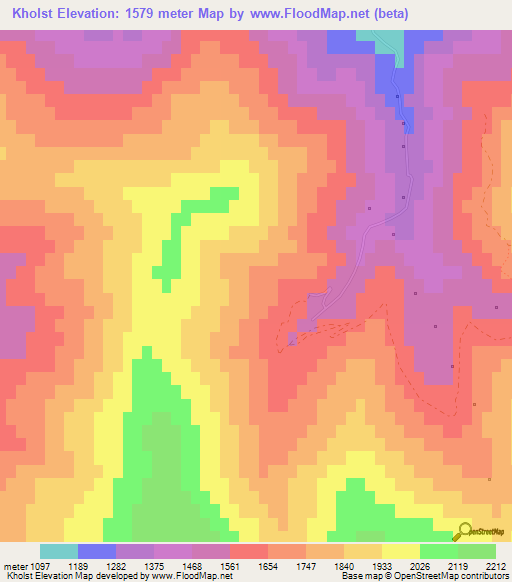 Kholst,Russia Elevation Map