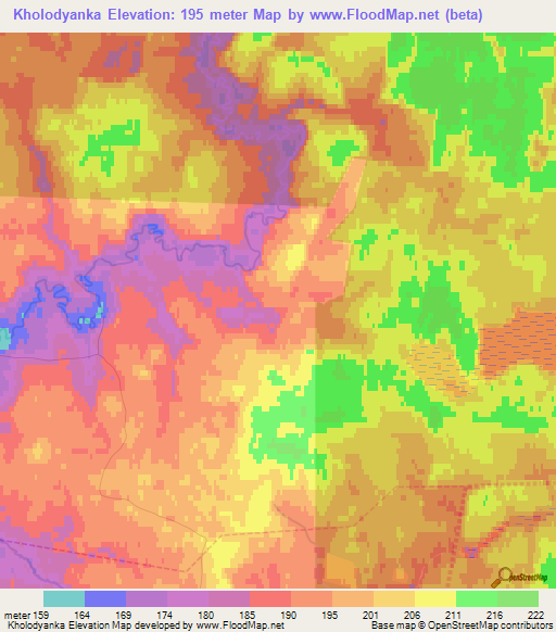 Kholodyanka,Russia Elevation Map