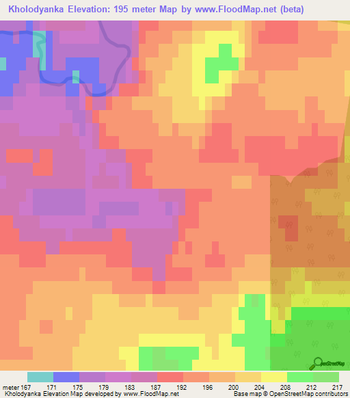 Kholodyanka,Russia Elevation Map