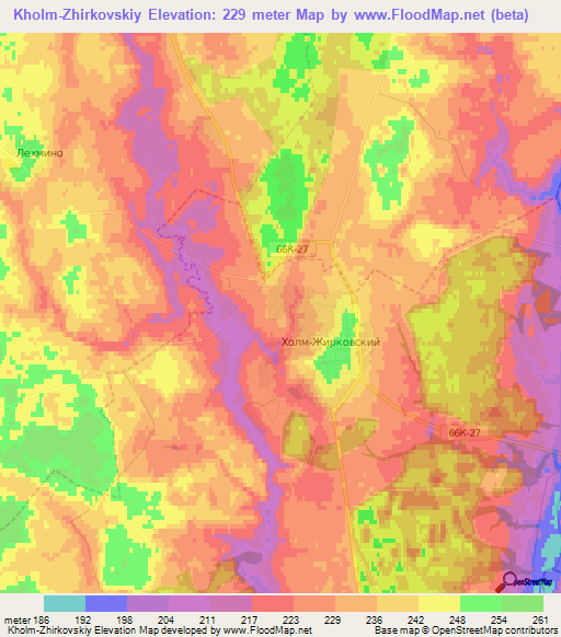 Kholm-Zhirkovskiy,Russia Elevation Map