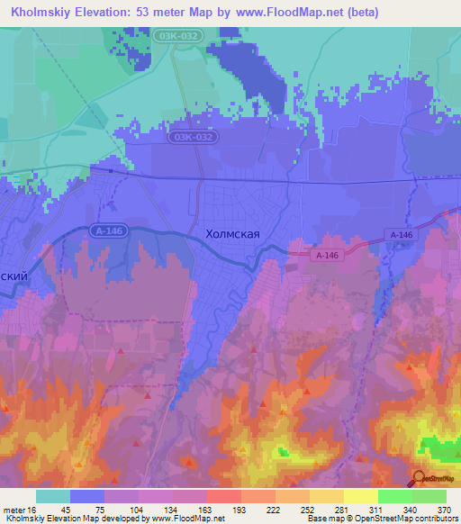 Kholmskiy,Russia Elevation Map