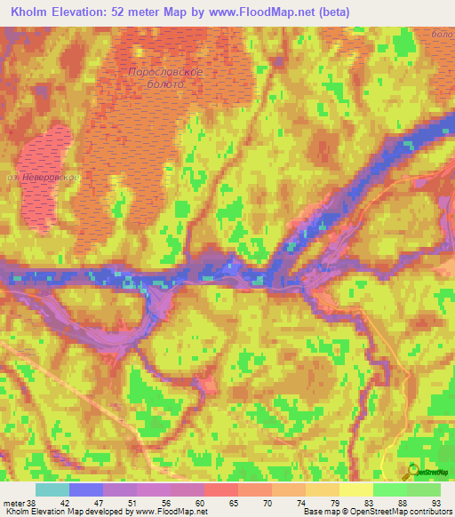 Kholm,Russia Elevation Map