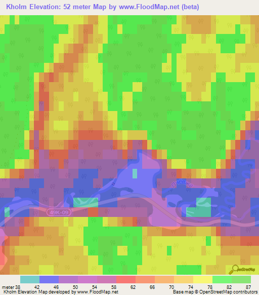 Kholm,Russia Elevation Map