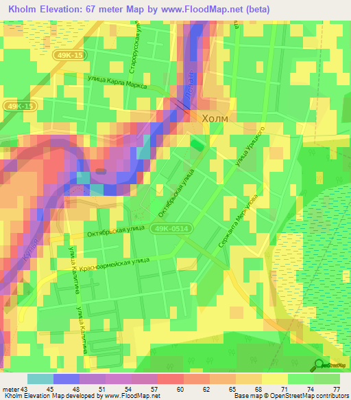 Kholm,Russia Elevation Map