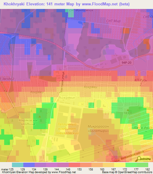 Khokhryaki,Russia Elevation Map