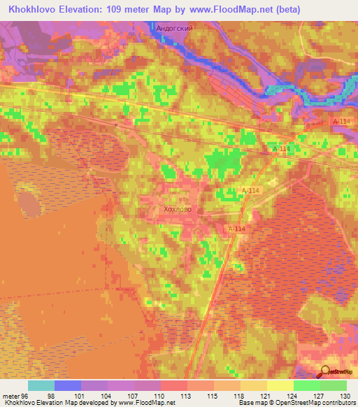 Khokhlovo,Russia Elevation Map