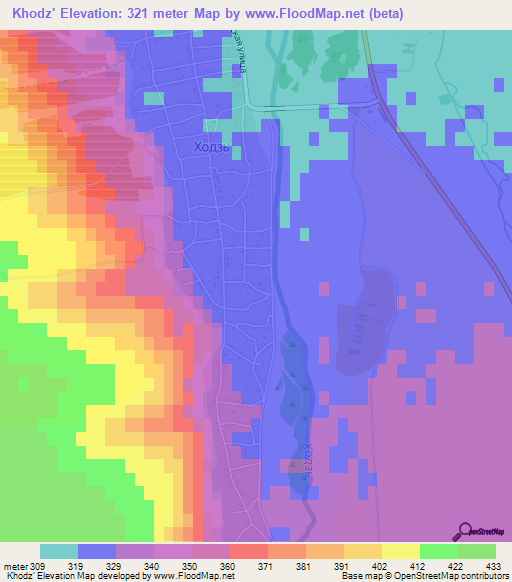 Khodz',Russia Elevation Map