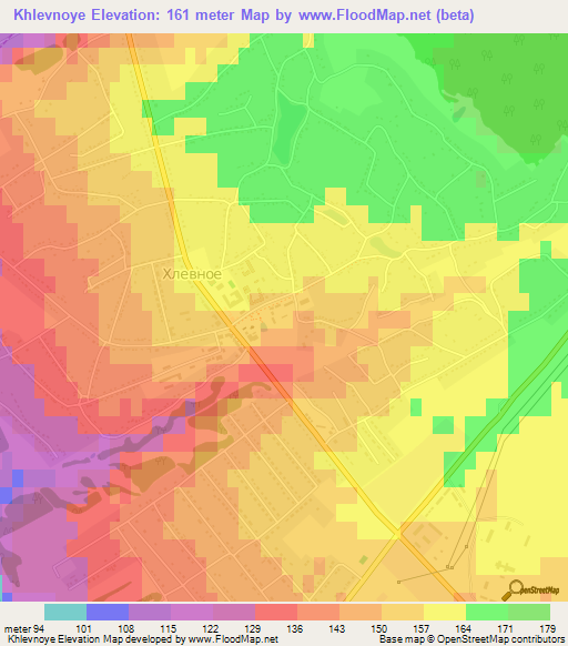 Khlevnoye,Russia Elevation Map