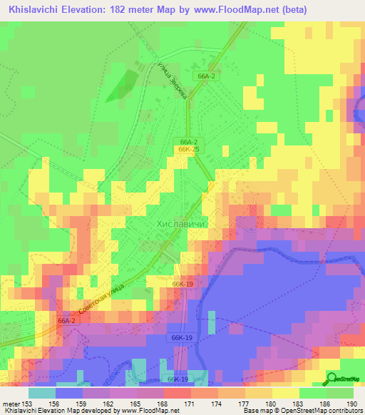 Khislavichi,Russia Elevation Map