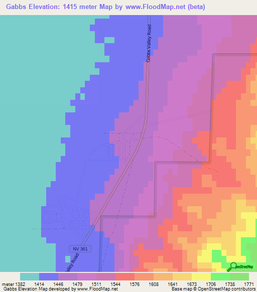 Gabbs,US Elevation Map