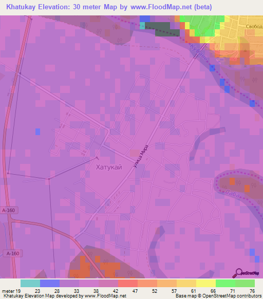 Khatukay,Russia Elevation Map