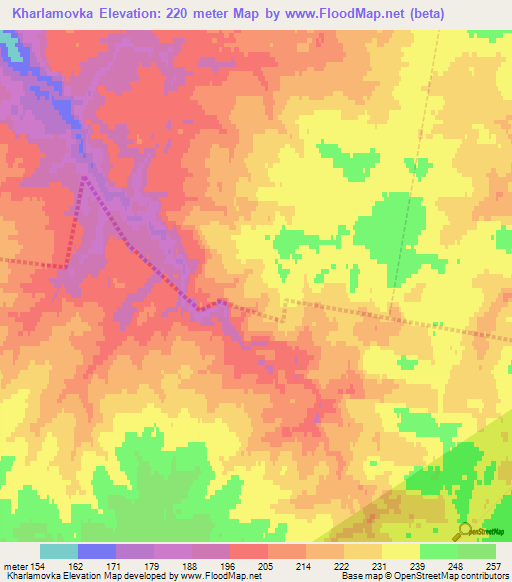 Kharlamovka,Russia Elevation Map