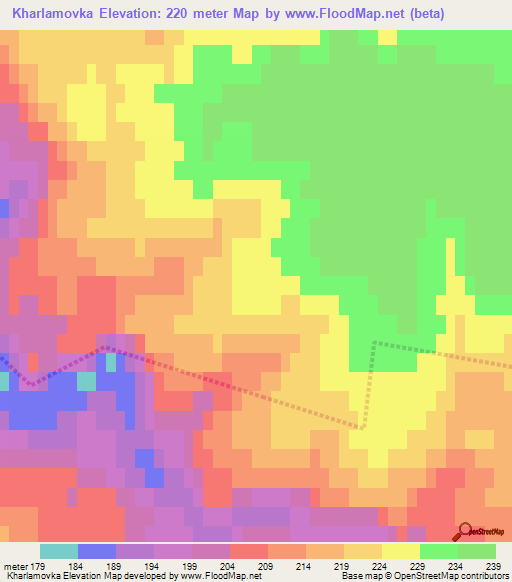 Kharlamovka,Russia Elevation Map