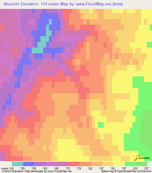 Kharichi,Russia Elevation Map