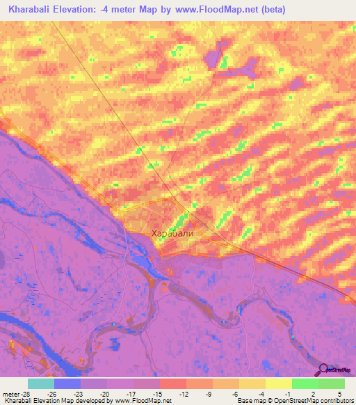 Kharabali,Russia Elevation Map