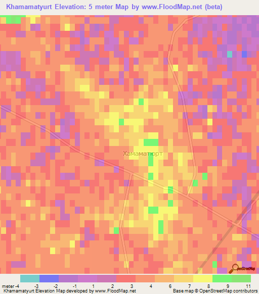 Khamamatyurt,Russia Elevation Map