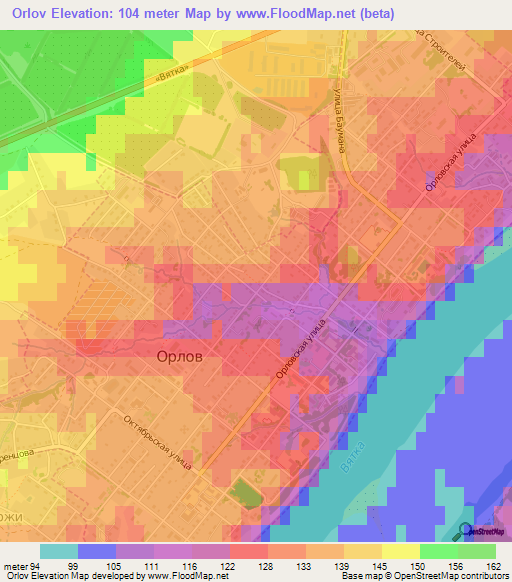 Orlov,Russia Elevation Map