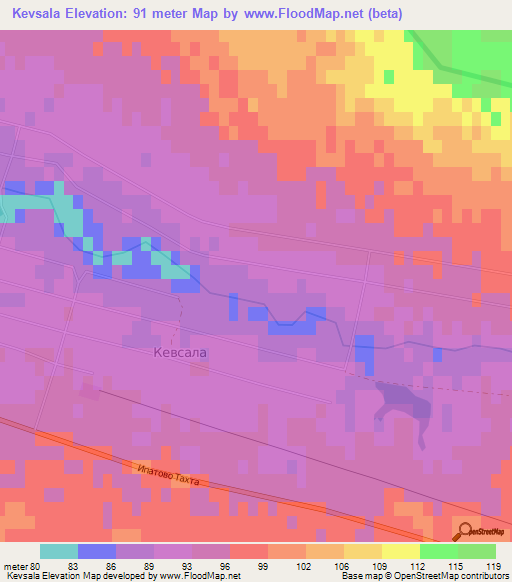 Kevsala,Russia Elevation Map