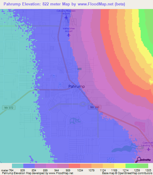 Pahrump,US Elevation Map