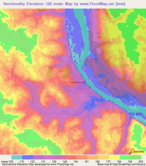 Kerchevskiy,Russia Elevation Map