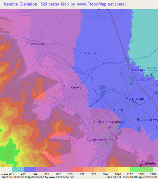 Kenzhe,Russia Elevation Map