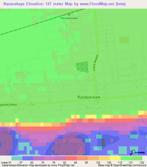 Kazanskaya,Russia Elevation Map