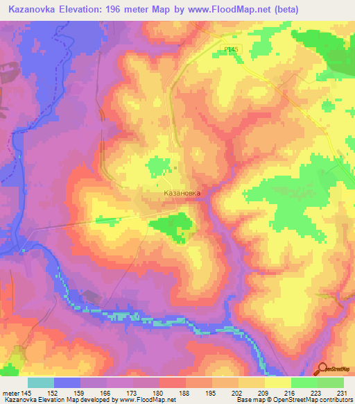 Kazanovka,Russia Elevation Map