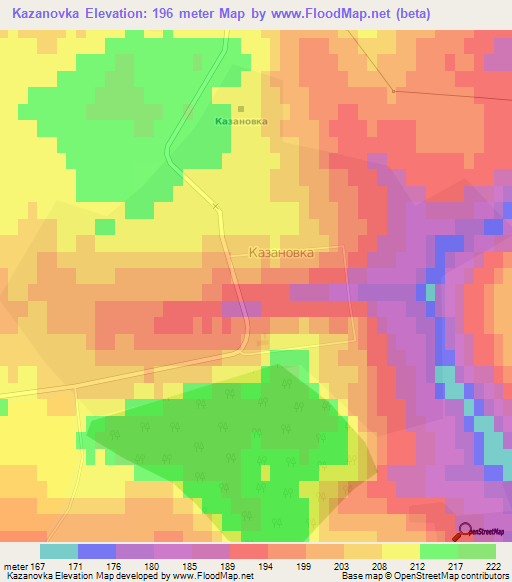 Kazanovka,Russia Elevation Map