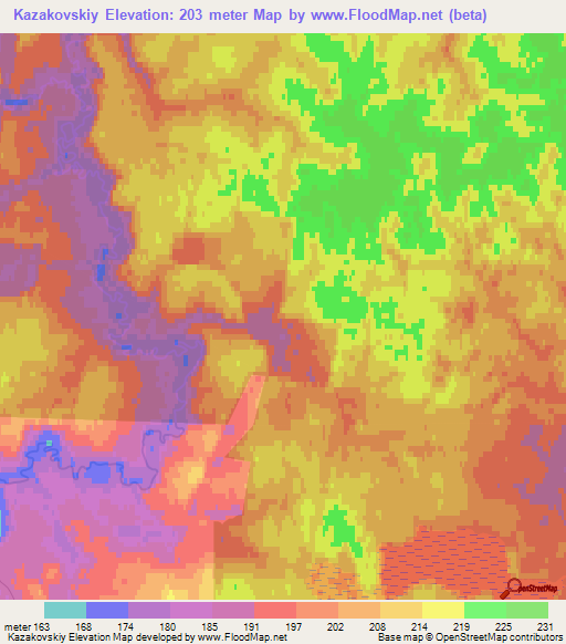 Kazakovskiy,Russia Elevation Map