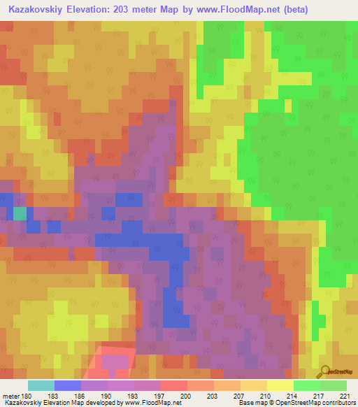 Kazakovskiy,Russia Elevation Map