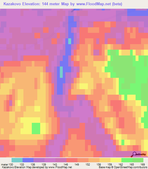 Kazakovo,Russia Elevation Map