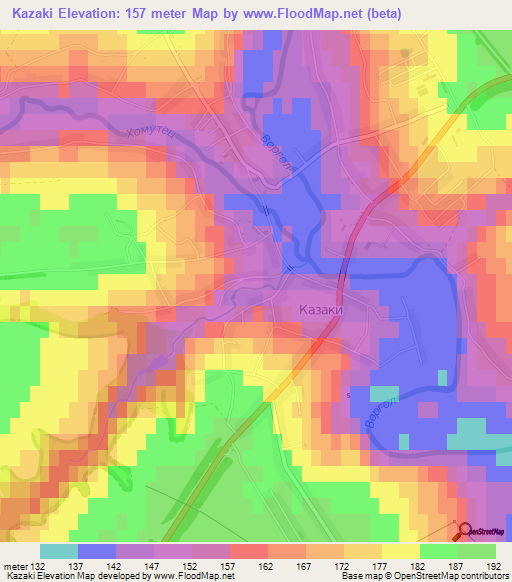 Kazaki,Russia Elevation Map