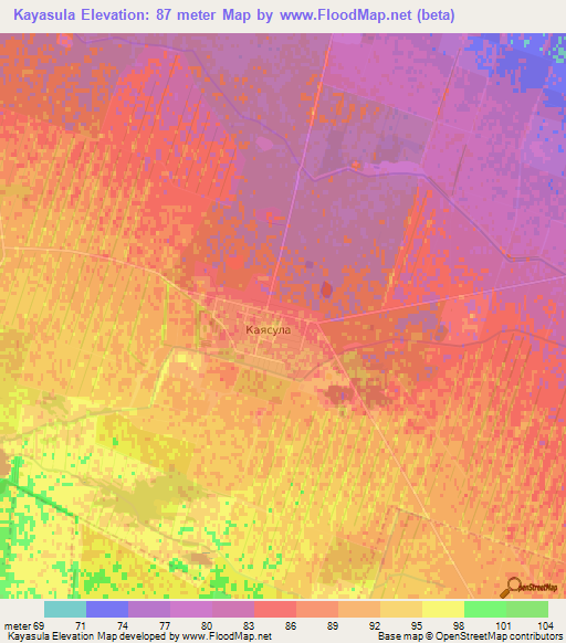 Kayasula,Russia Elevation Map