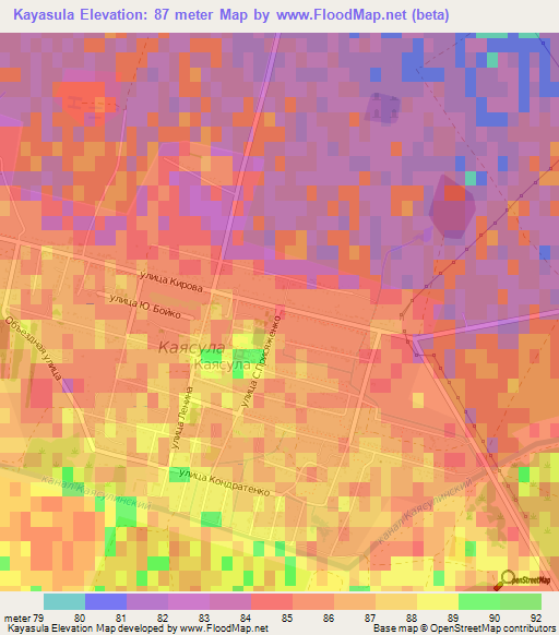 Kayasula,Russia Elevation Map