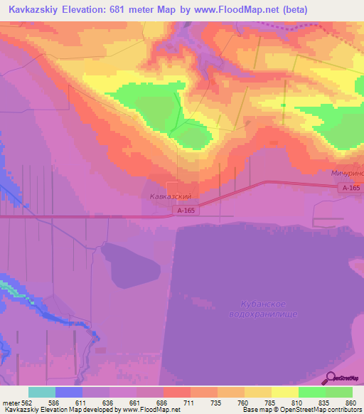 Kavkazskiy,Russia Elevation Map