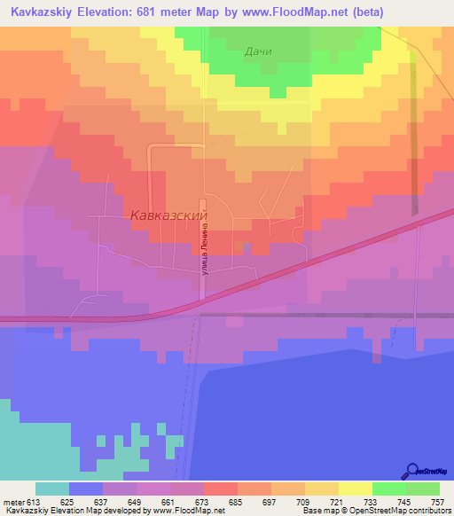 Kavkazskiy,Russia Elevation Map