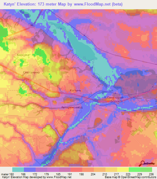 Katyn',Russia Elevation Map