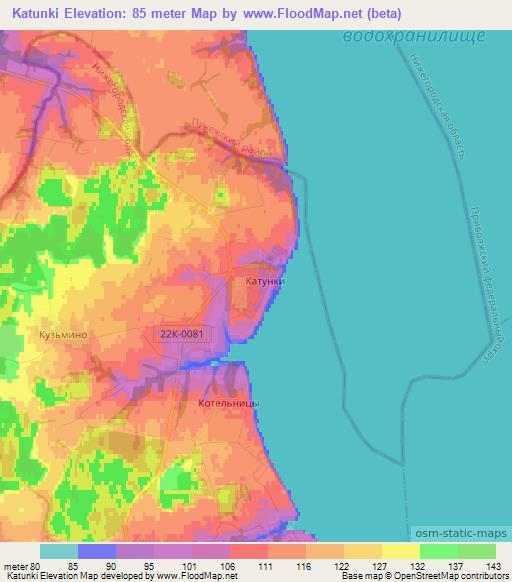 Katunki,Russia Elevation Map