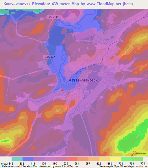 Katav-Ivanovsk,Russia Elevation Map