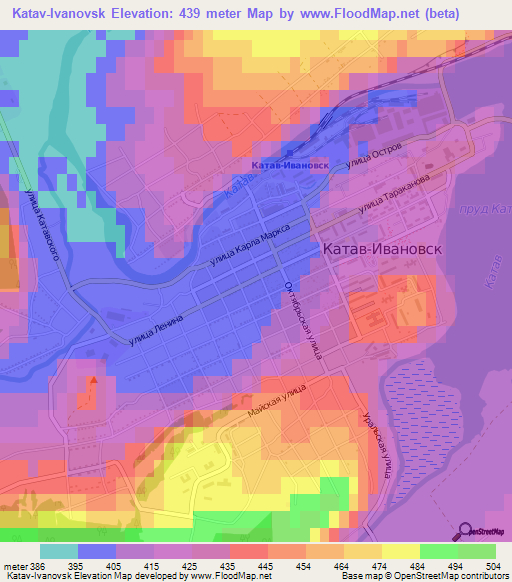 Katav-Ivanovsk,Russia Elevation Map