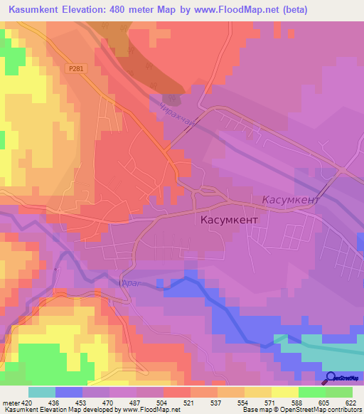 Kasumkent,Russia Elevation Map