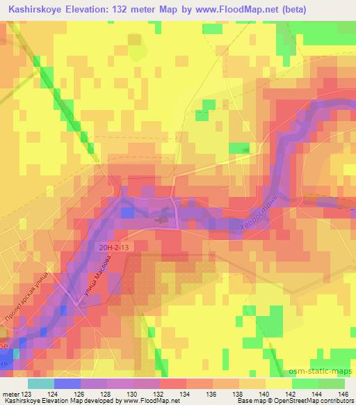 Kashirskoye,Russia Elevation Map