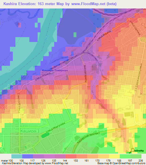 Kashira,Russia Elevation Map