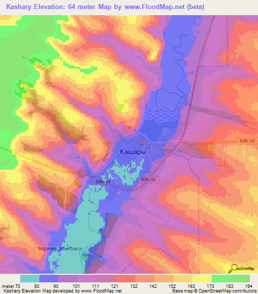 Kashary,Russia Elevation Map